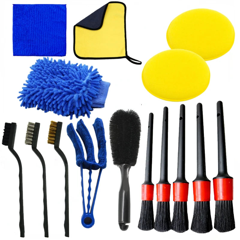 Kit de Brosses de Détail Auto – Nettoyage Intérieur/extérieur Complet