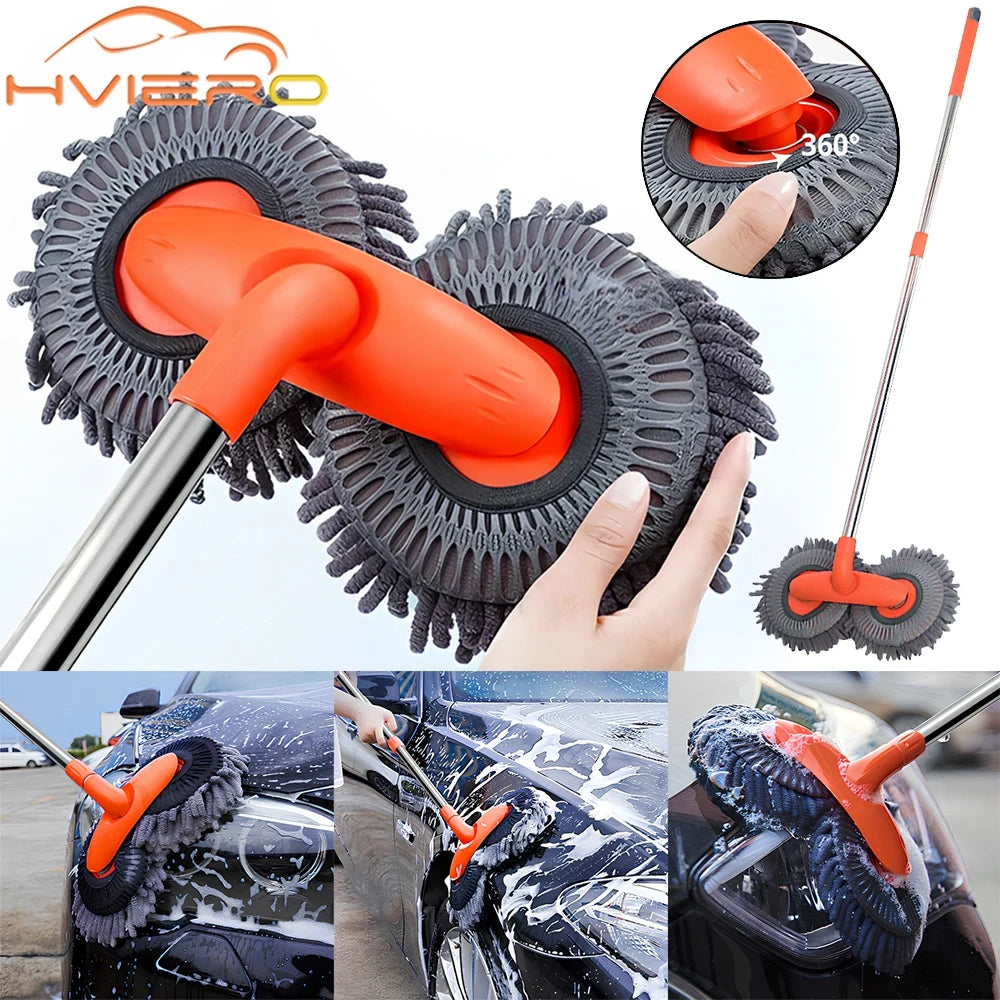 Kit de Nettoyage Auto 5-en-1 – Brosse & Microfibre Polyvalentes